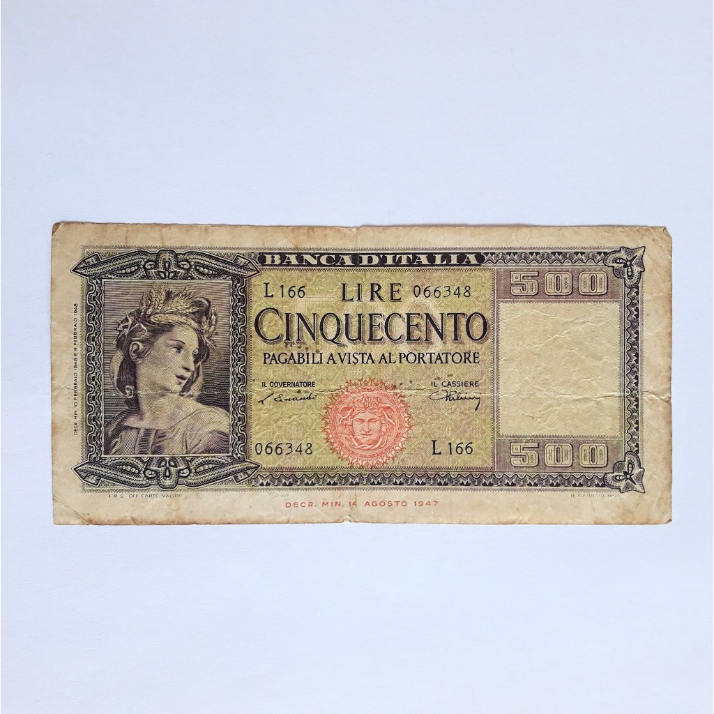 Antiga Cédula, Itália 500 Liras, Ano 1948, P# 80, Mbc