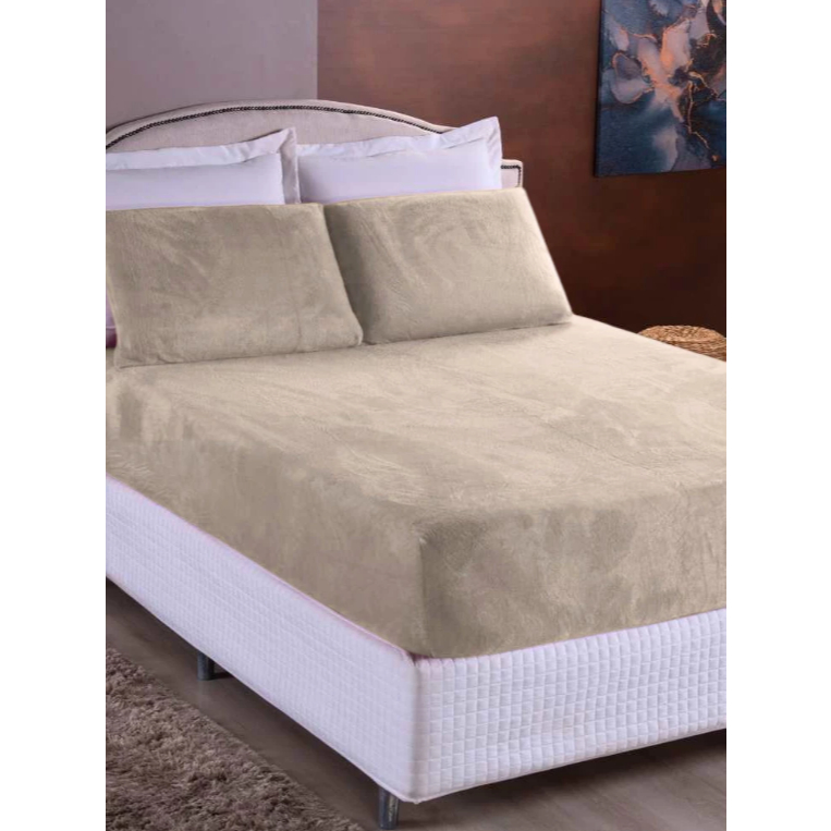 Jogo de Cama Plush Casal Padrão 03 Peças Manta Microfibra Flannel Soft