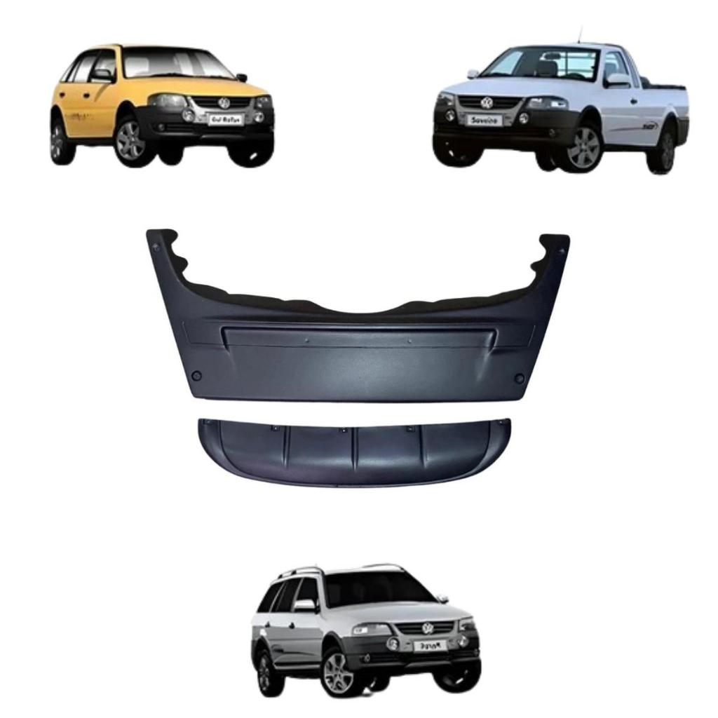 Aplique Moldura Dianteira Placa Para Choque + Spoiler Bigode Rallye/ Surf G4 Gol/ Parati/ Saveiro