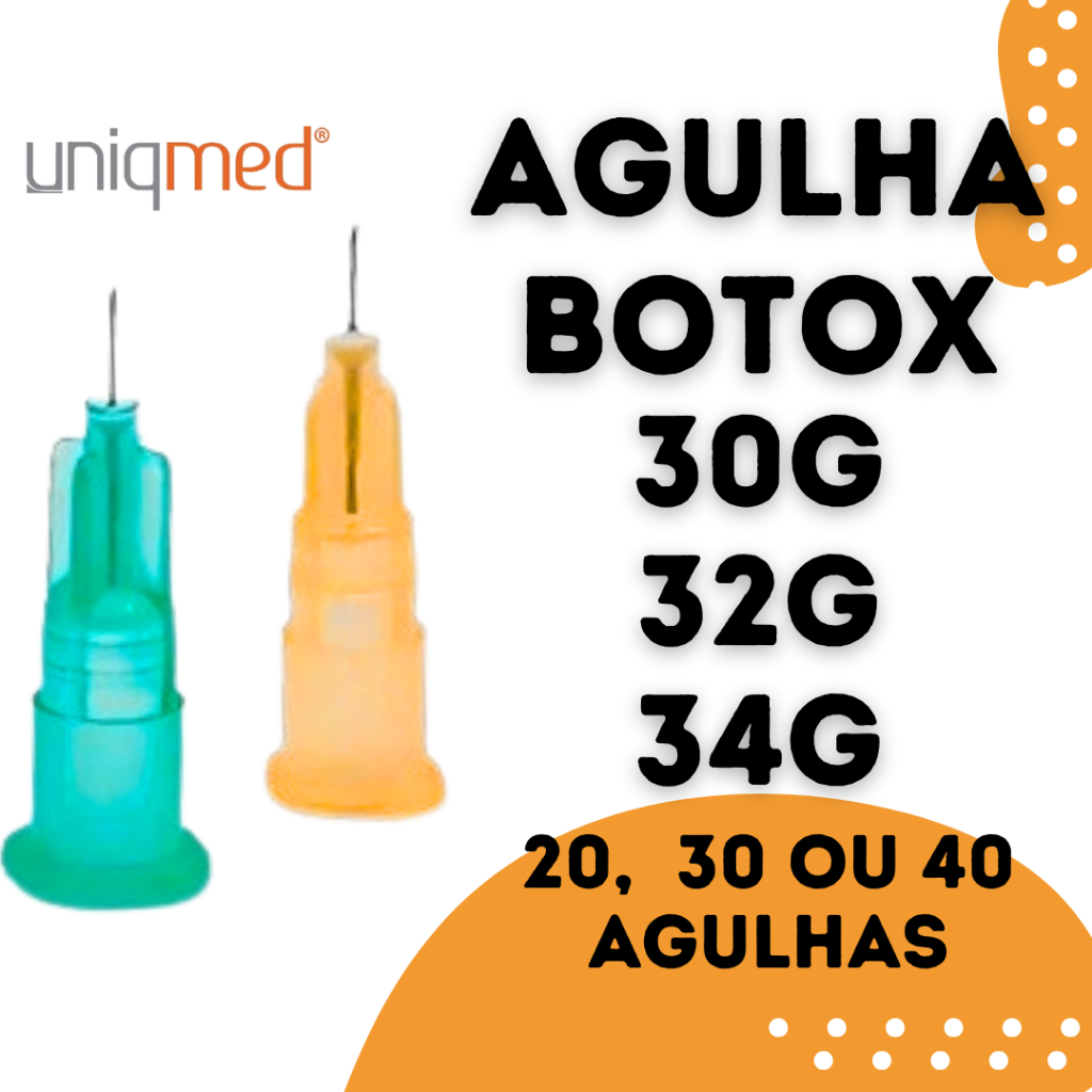 Agulhas de Lebel - Microagulhas Uniqmed - Mesoterapia, Botox e SkinBooster. 30G, 32G, 34G em Oferta na Shopee