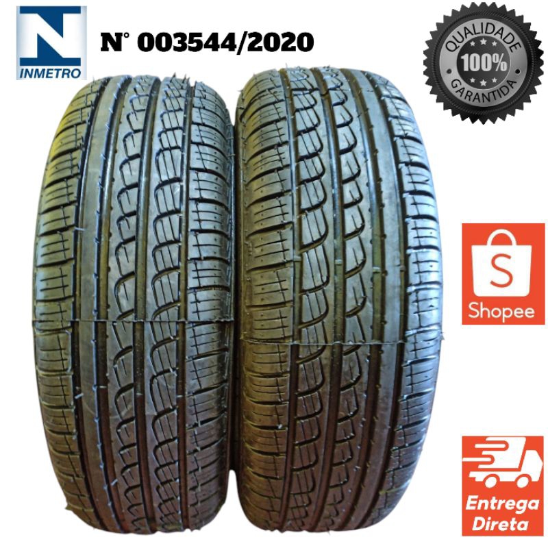 Jogo 02 Pneus remold R15 195/60 Com selo Inmetro Linha Premium Borracha Reforçada