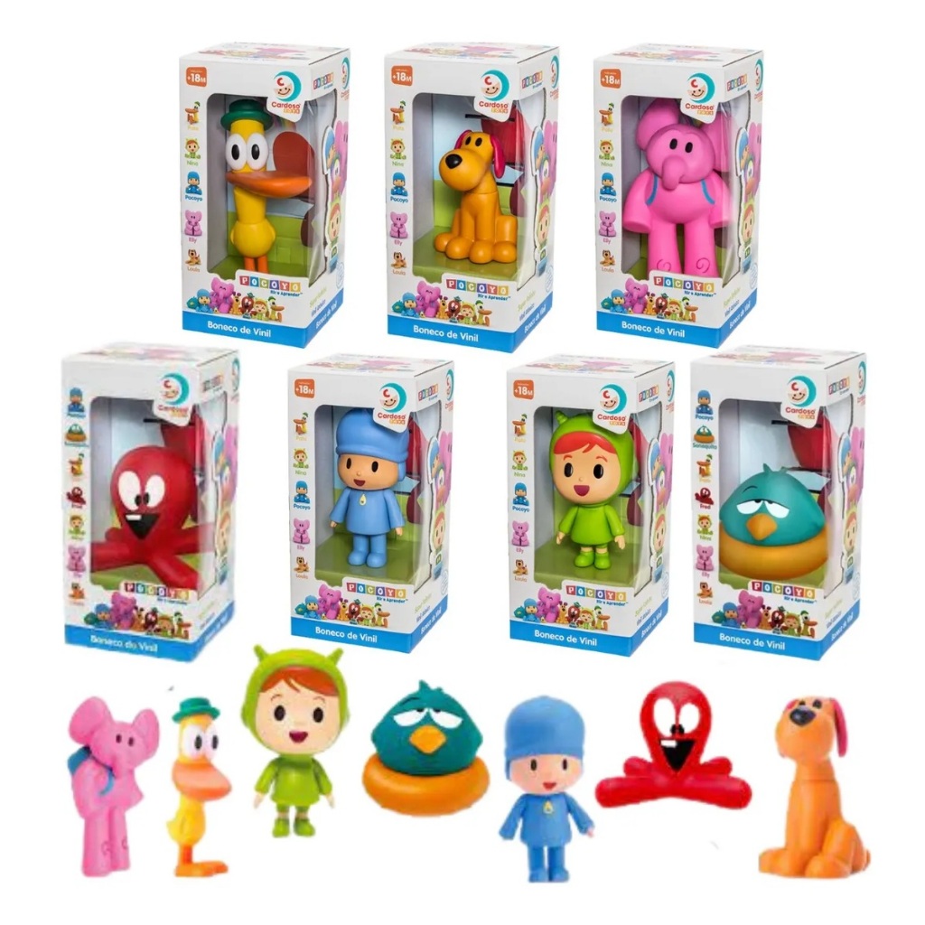 BAMBULUÁ Kit 2 Bonecos Infantil Brinquedo Turma Pocoyo Pato Elly Fred Nina Sonequita Loula Original em Oferta na Shopee