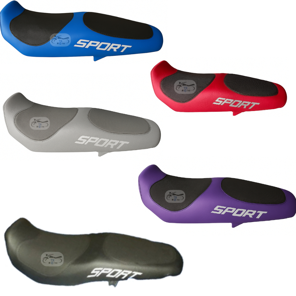 Capa Banco Moto Esportiva Factor 125 2009 A 2015 Azul Cinza Preta Roxa Vermelha Logo Sport