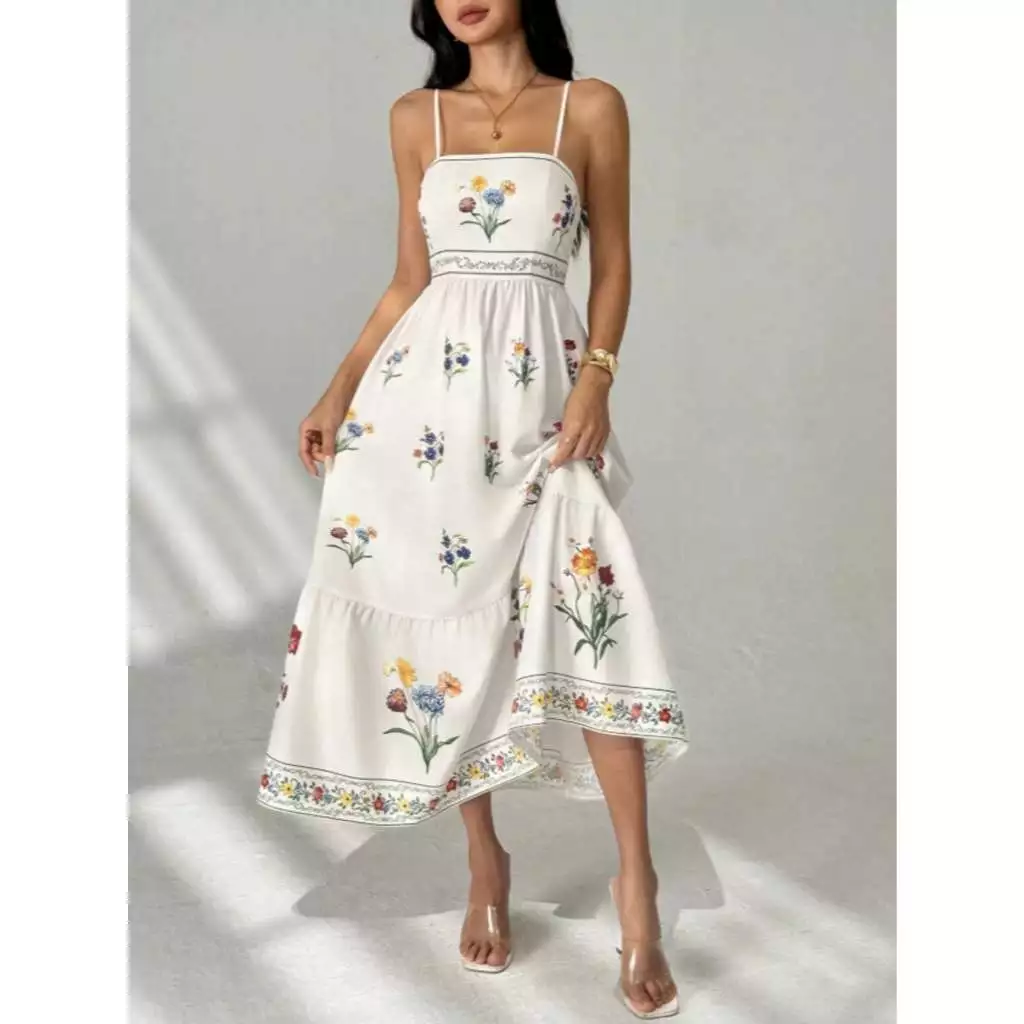 MISSORD Vestido floral feminino em estilo boêmio, roupa de festa, roupa de férias  TEM FORRO — imagem 1