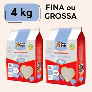 Kit 2 Areias Higiênicas Milho E Mandioca Para Gatos Great Pets Grão Fino Ou Grosso 2kg em Oferta na Shopee