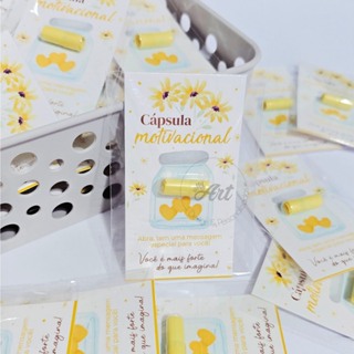 Cartão motivacional cápsula amarela auto motivação mimo pílula brinde diferente cliente em Oferta na Shopee