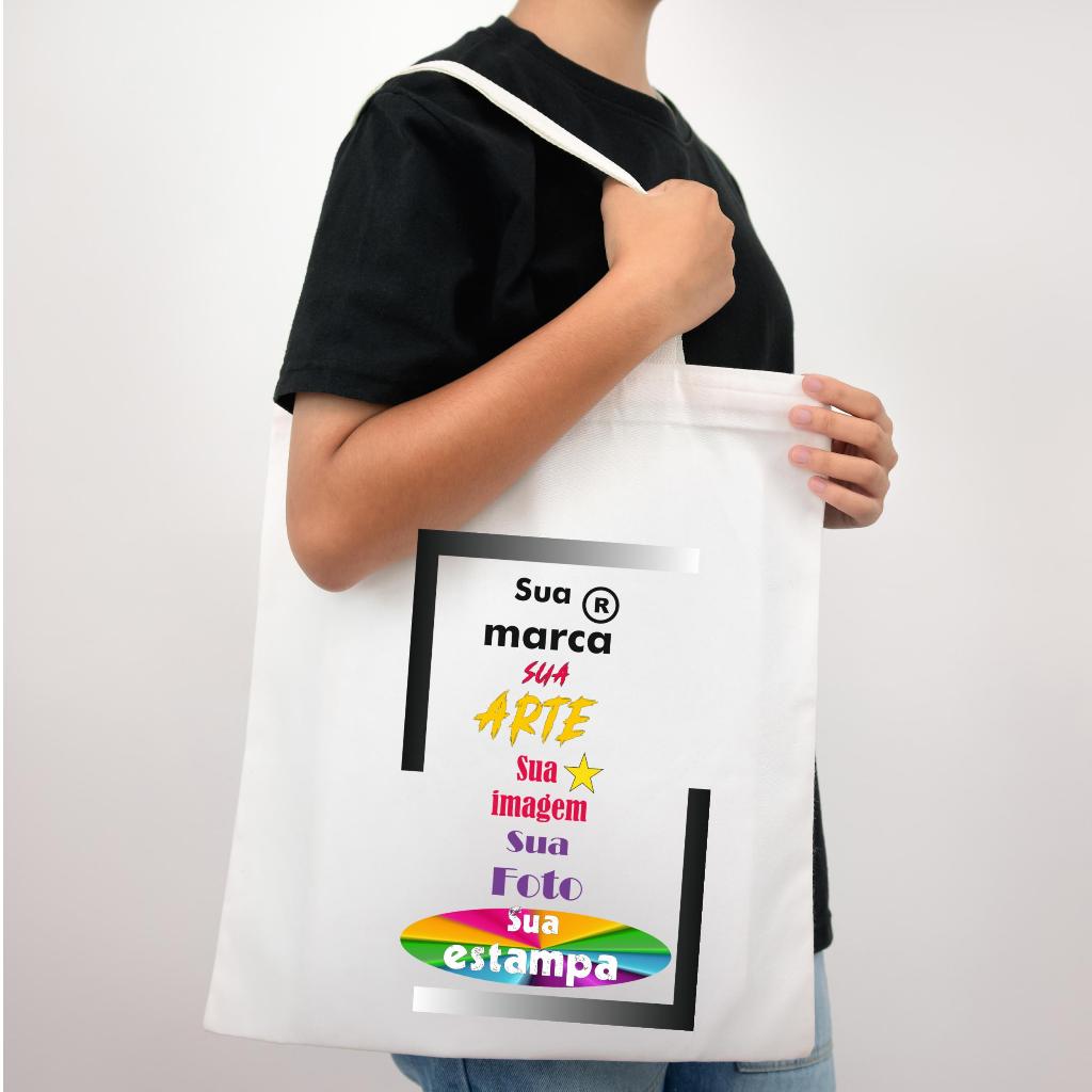 Bella Gis Sacola Ecobag Bolsa Personalizada Ecológica Logo Marca Arte  Foto Nome  Imagem Estampa em Oferta na Shopee