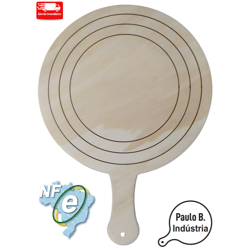 kit 03 Unidades Pá Para Montagem De Pizza Em Madeira 40 Cm - 4 Em 1