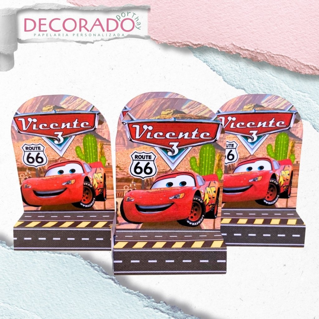 Relampago Mcqueen porta bis pegue e monte Kit festa personalizados Lembrancinhas decoração Carros disney carrinhos em Oferta na Shopee
