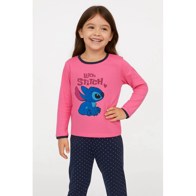 Pijama Infantil longo de Menina Inverno de Malha Calça e Blusa Manga Longa de Frio feminino