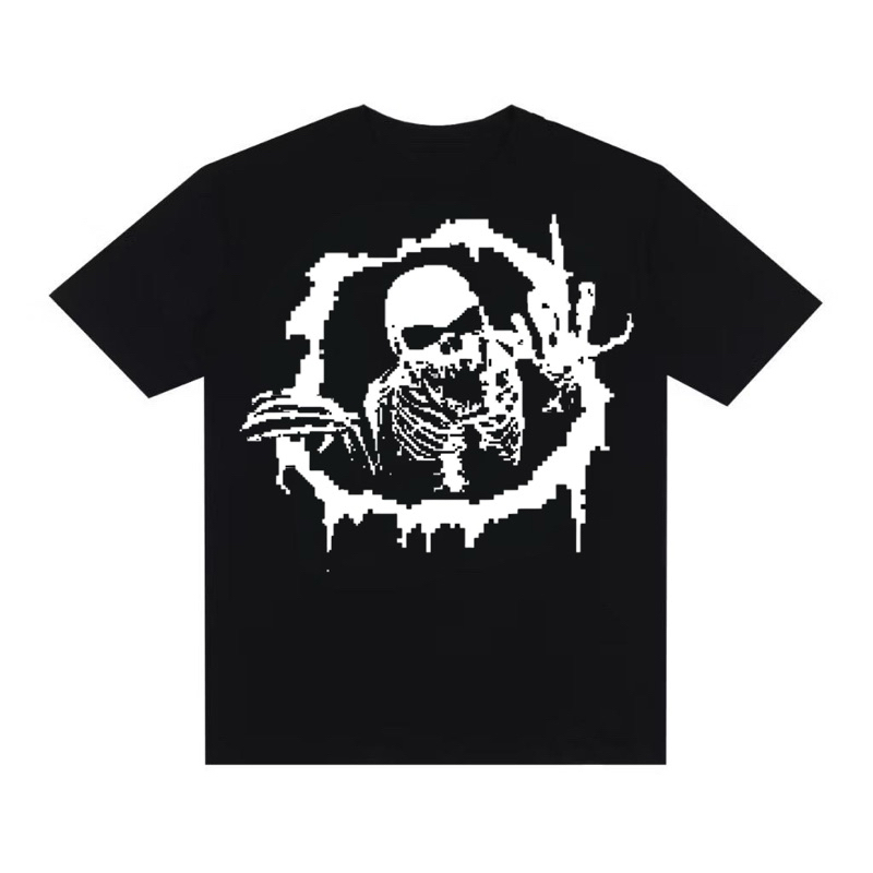 Camiseta Streetwear Oversized Estampada Masculina Premium Y2K Estiloso Caveira Gotico Gangster Camisa
