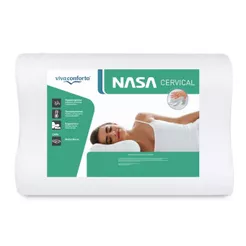 Travesseiro Nasa Cervical Viva Conforto Anatômico Ortopédico Antiácaros Hipoalergênico Capa Macia