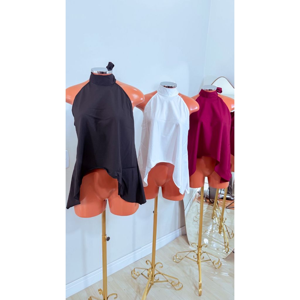 Cropped Blusinha Assimetrica Amarracao Pescoco Moda Feminina em Oferta na Shopee