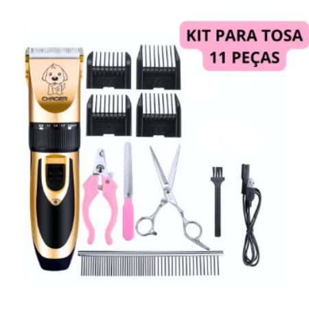 Kit 11 Maquina De Tosa Profissional Pet Cães Gato Sem Fio - Ideal Para Retoques e Acabamentos Em Cães e Gatos-LEGAL