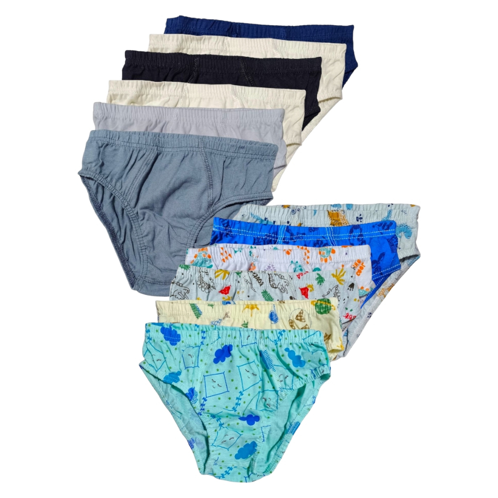 Kit 12 Cuecas Kids Slip infantil Menino Algodão Cores Sortidas Crianças