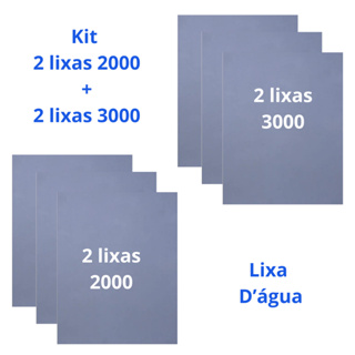 Lixa 2000 3000 Kit 2 ou 3 Folhas Cada Grão D'água Polimento Farol Acabamento Plático Metal Abrasivos em Oferta na Shopee