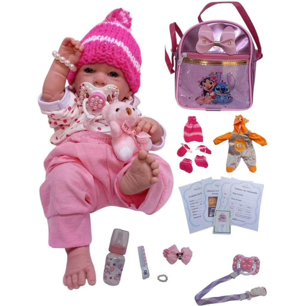 Boneca Reborn 100% siicone + enxoval enxoval completo ( pode dar banho)