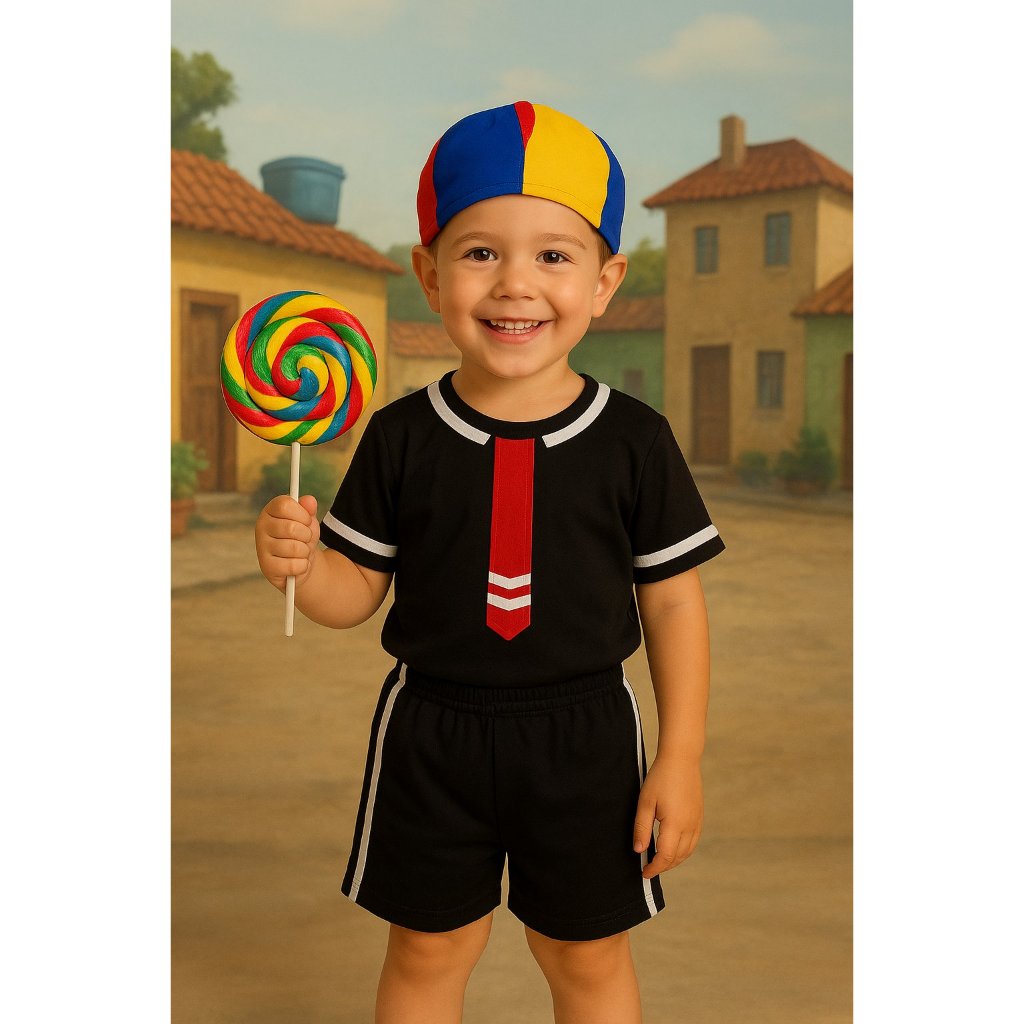 Fantasia infantil Kiko ( Turma do Chaves ) menino FESTAS ANIVERSÁRIOS CARNAVAL