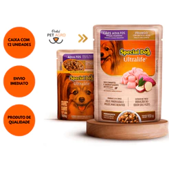 Caixa 12 Sachê Special Dog Ultralife Adulto Raça Pequena Frango 100 gr