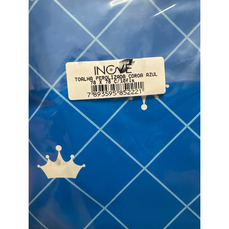 10 TOALHAS BOPP 78x78 PARA MESA DOS CONVIDADOS COROA AZUL CINDERELA