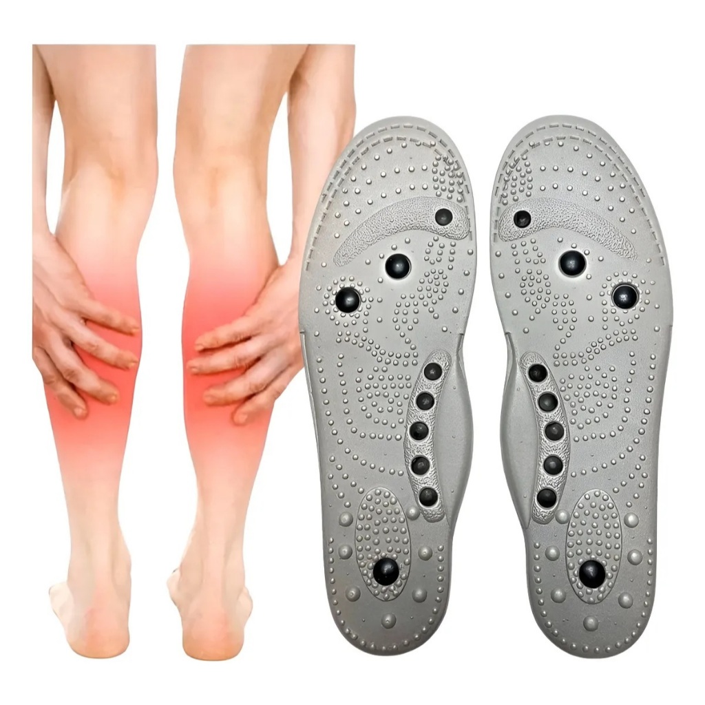 Palmilha Magnetica Massagem Anti Stress Dores Terapia Anatômica Unissex Para Calçado