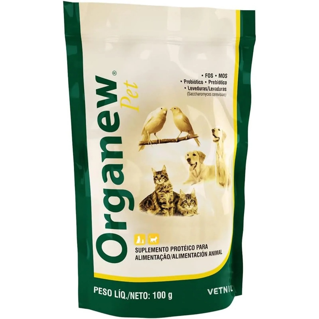 Organew Pet 100 g – Suplemento Probiótico e Prebiótico para Cães, Gatos e Aves em Oferta na Shopee
