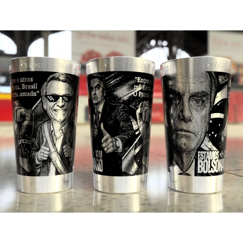 Copo termico 473 ml, Personalizado laser 360º.Bolsonaro.