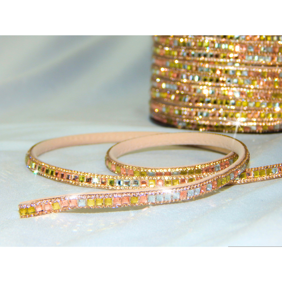 Meia Cana Tira de Strass 6mm Paris Premium - Alto Brilho - 1 metro