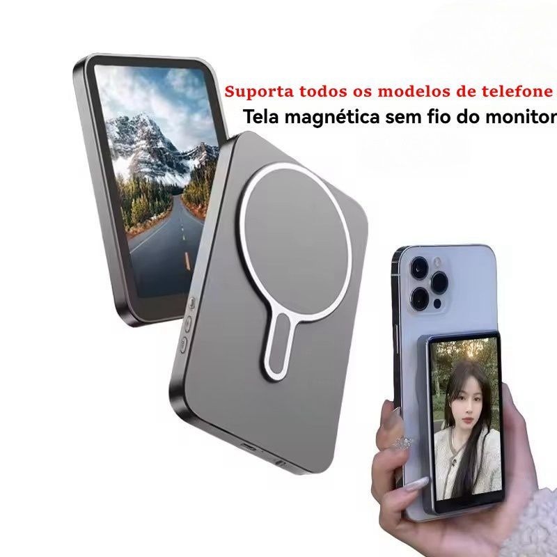 Tela De Monitor Magnético Sem Fio X40L Para Usar Câmera Traseira Do Telefone Smartphone Selfie Vlog Gravação De Vídeo C em Oferta na Shopee