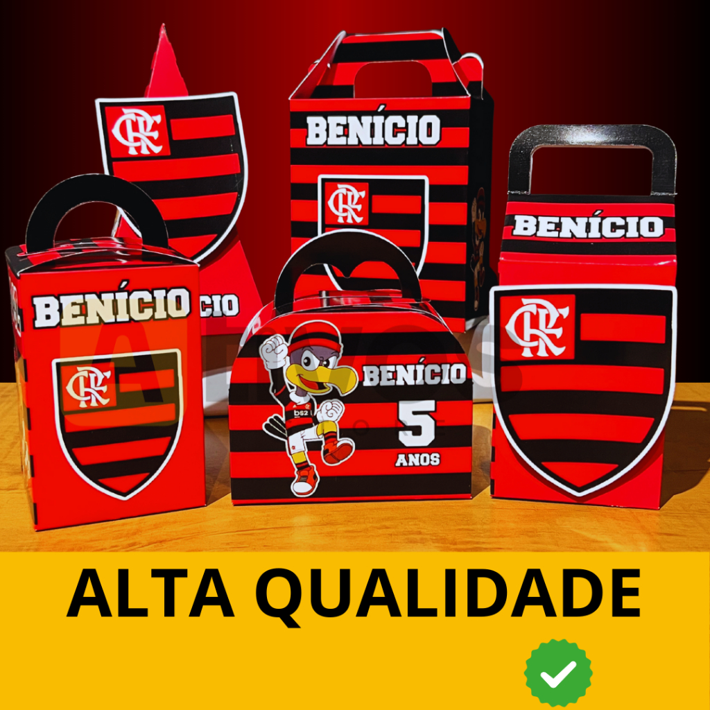 Caixinha Lembrancinha Flamengo Personalizada Kit 10 a 50 und Festa Aniversário Mimo para Doces