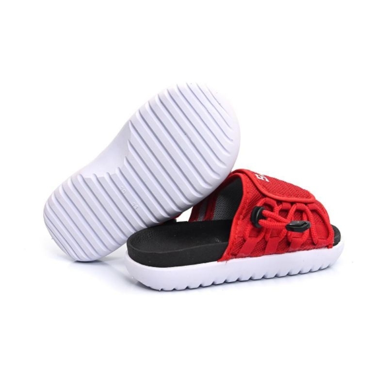 Chinelo Sandália Slide Asuna 2 Infantil Vermelho e Preto Unissex Confortável