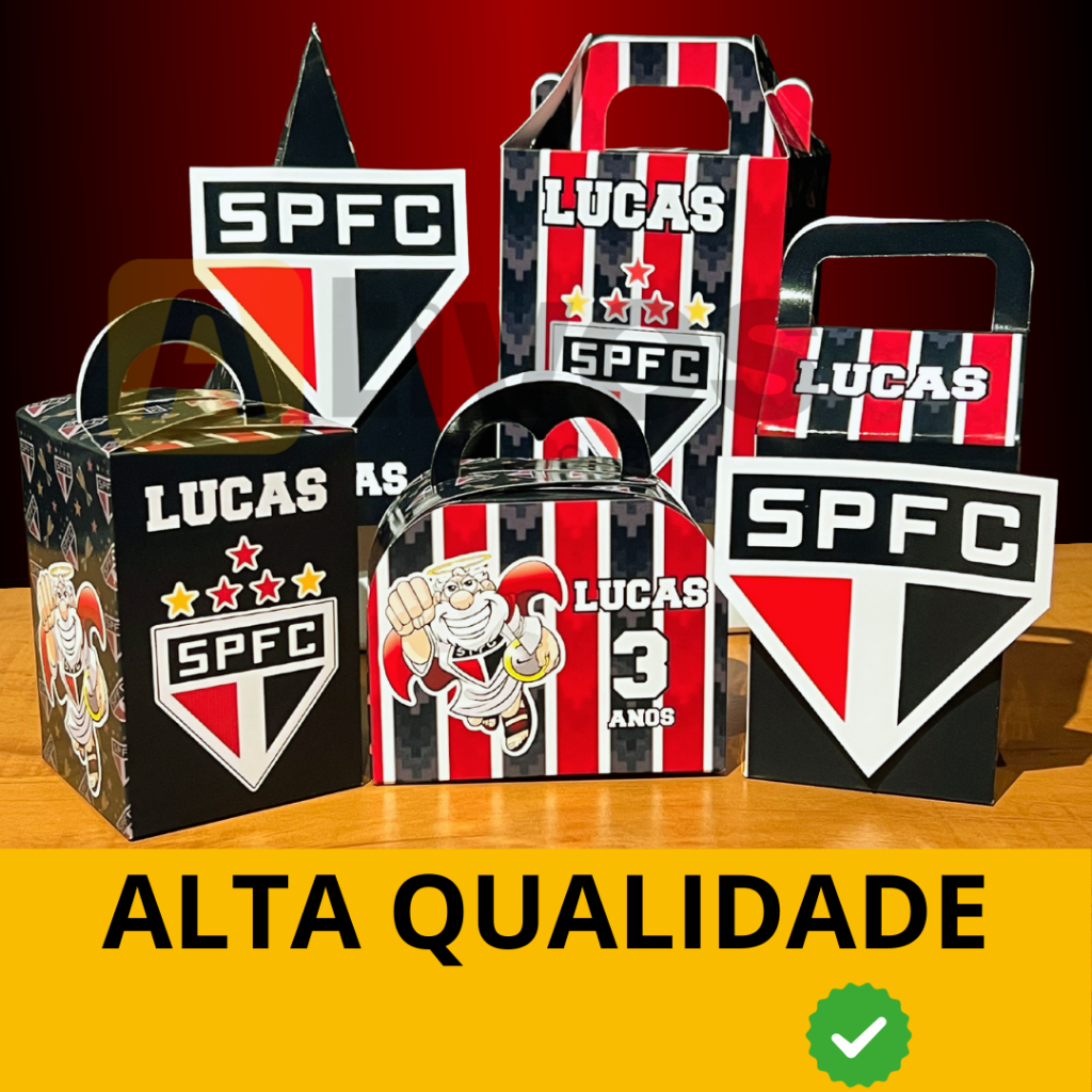 Caixinha Lembrancinha São Paulo Personalizada Kit 10 a 50 und Festa Aniversário Mimo para Doces