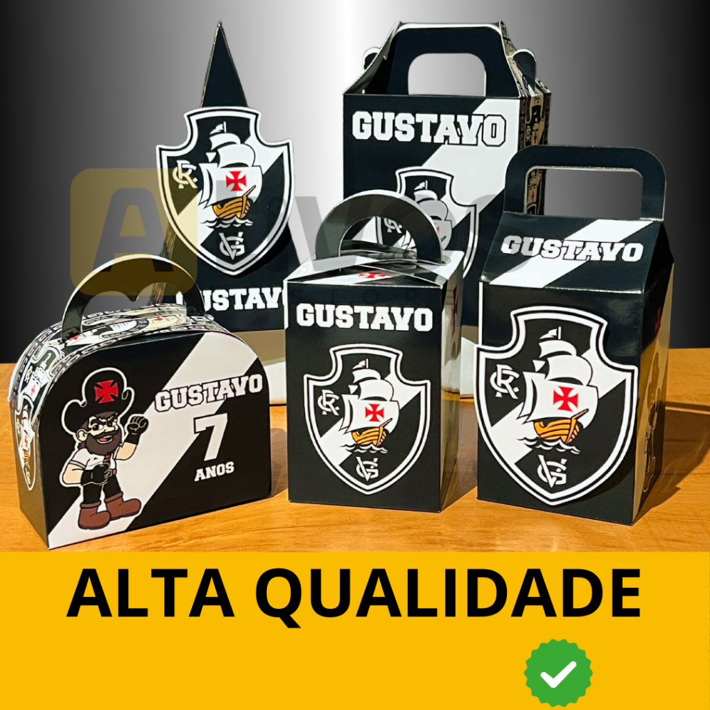 Caixinha Lembrancinha Vasco Personalizada Kit 10 a 50 und Festa Aniversário Mimo para Doces