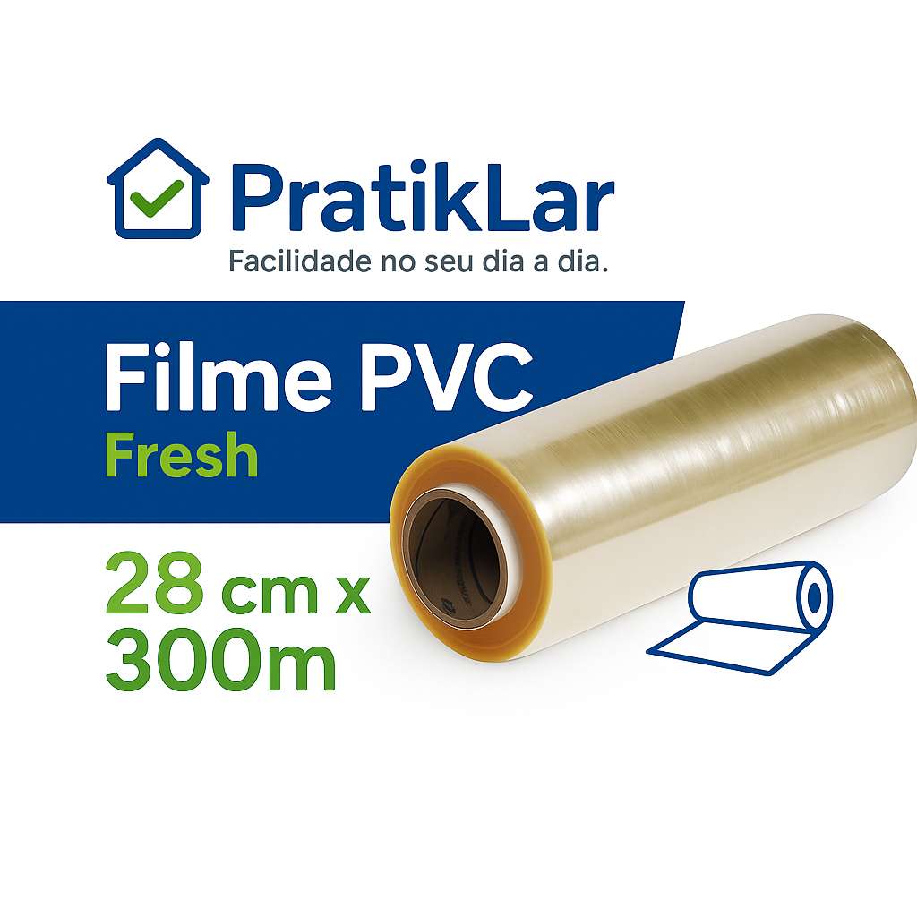 Rolo Bobina Plastico De Filme Pvc 28cm X 300 Metros PRATIKLAR