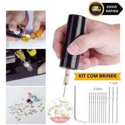 Mini Furadeira Elétrica USB 5V Dispositivo Rotativo para Jóias, Resina e Bricolagem
