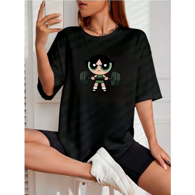 Camiseta Feminina Básica Treino Camisa de Algodão Moda Blogueira Docinho Poderosas