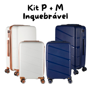 Kit Mala 23KG + Mala 10KG Padrão Anac Esparta Rodinhas 360° c/ Cadeado TSA Polipropileno Inquebrável em Oferta na Shopee