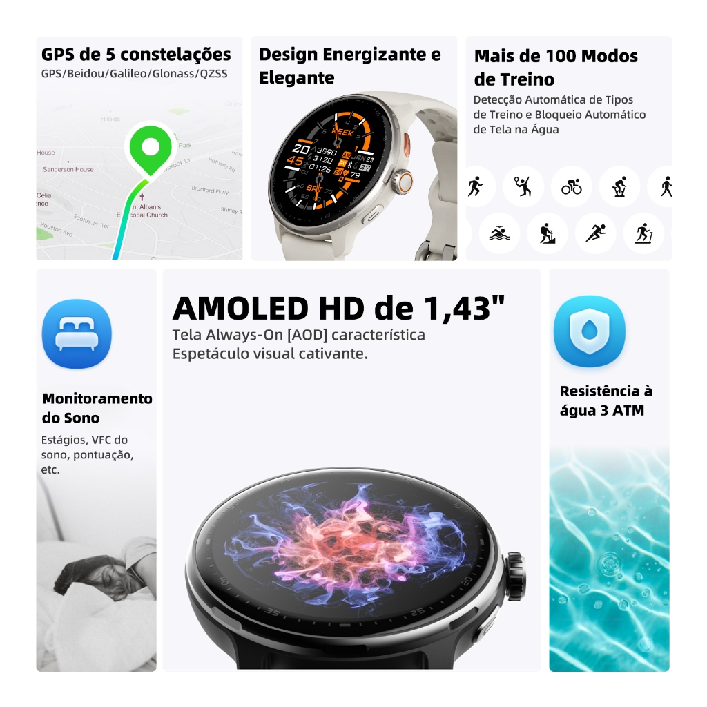 Smartwatch Bettdow GPS com Tela Amoled — foto 4