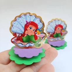 Tags Aplique 3D A PEQUENA SEREIA ARIEL CUT Lembrancinhas, Apliques em pra caixinhas, cofrinhos, Nutella, Tubo latas...