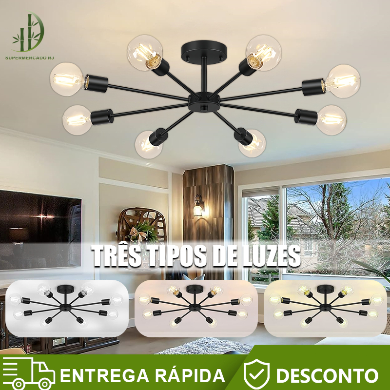 Lustre Moderno Lâmpada De Teto Semi-Embutida，Nórdica Decorativa De Casa para quarto cozinha em Oferta na Shopee