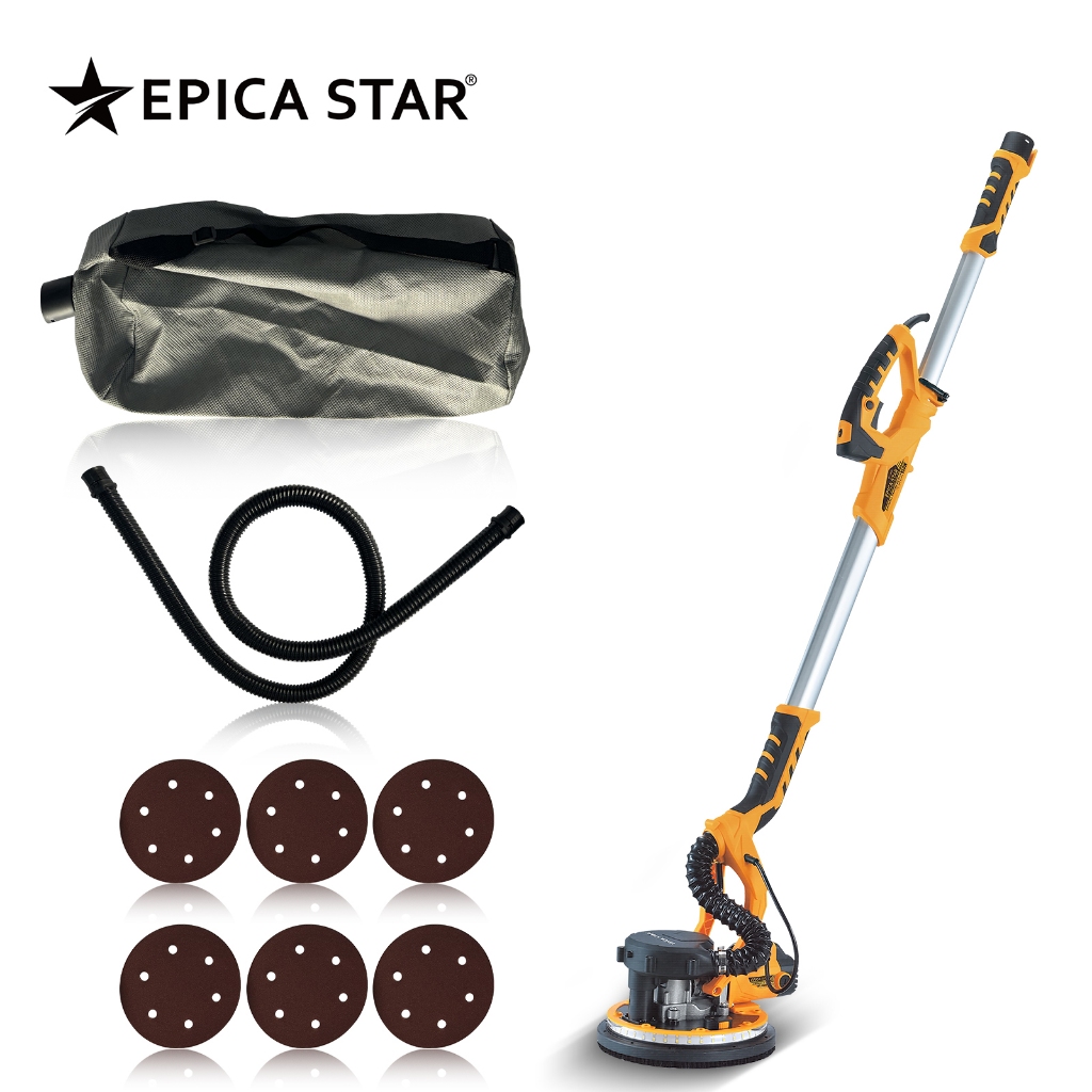 Lixadeira Drywall 850W com LED e Aspiração - 175mm, 500-2300 RPM para Paredes e Tetos em Oferta na Shopee