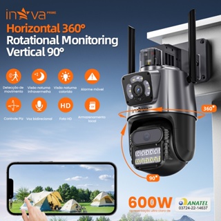 INOVA 4K 8MP Câmera de Segurança 2 Lentes Com Audio e Microfone Câmera 360 Graus Wifi em Oferta na Shopee