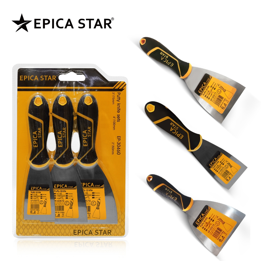 Kit 3 Espátulas Pintura - Lâminas Polidas e Alça Antiderrapante | Profissional e DIY em Oferta na Shopee