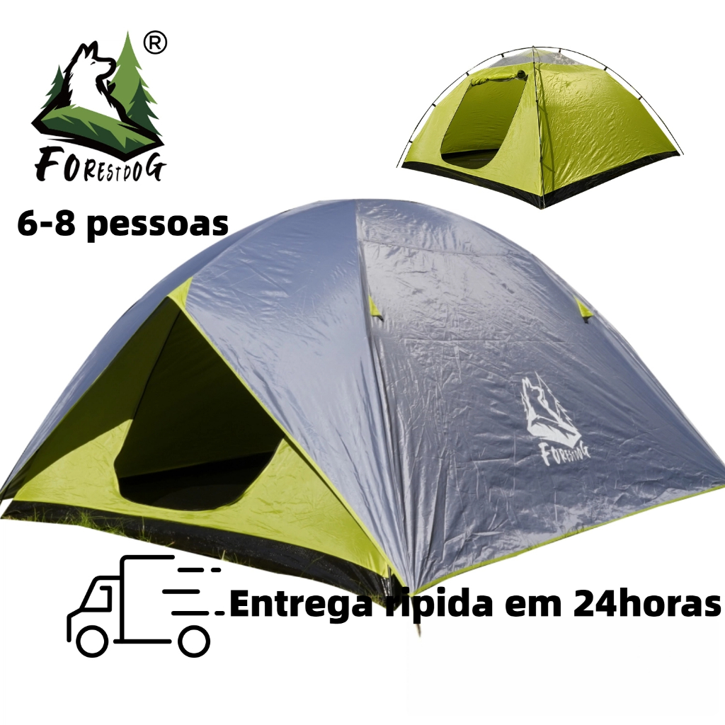 Barraca Camping 8 Pessoas Impermeavel 2000mm Acampamento 280*280*180cm Fps100+ Forestdog