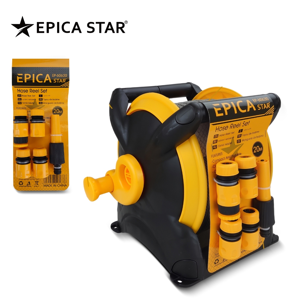 Kit Lavagem Carro e Jardim | Carrinho + Mangueira 20m + Pistola em Oferta na Shopee