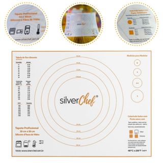 TAPETE DE FIBRA DE VIDRO E SILICONE 50X40 SILVER em Oferta na Shopee