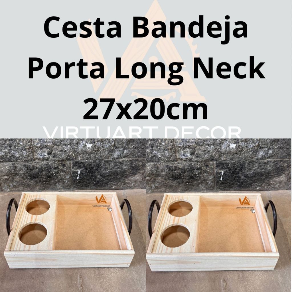 Kit Cesta Long Neck Madeira (Tamanho P) presente, petisco, bandeja em Oferta na Shopee