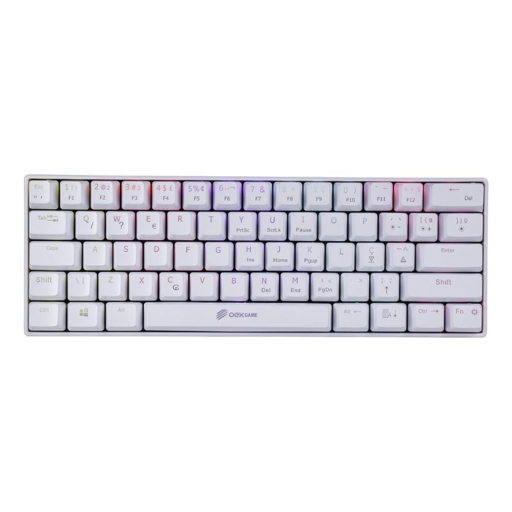 Mini Teclado Gamer Mecanico Ziggy ABNT OEX Game TC607 Backlight Rainbow 17 Efeitos De Transição