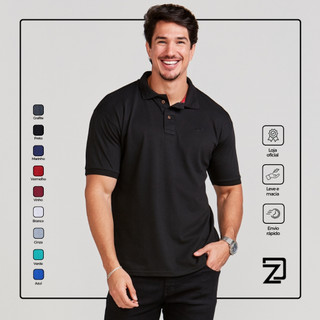 Camisa Polo Básica Masculina Piquet Slim