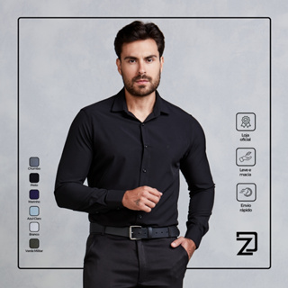 Camisa Slim Social Masculina Spandex em Oferta na Shopee